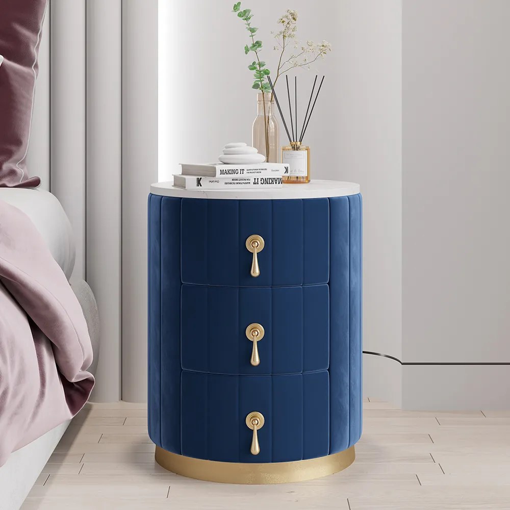 Noptiera modernă DEPRIMO 41489 în culoarea albastră - un accesoriu elegant pentru dormitor by Deprimo