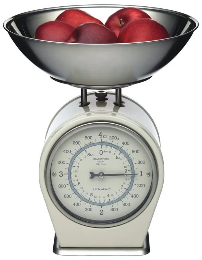 Cântar de bucătărie Kitchen Craft Living Nostalgia, 4 kg, crem