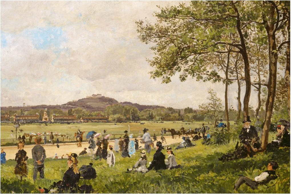 Tablou - French 19th Century, Race Course at Longchamps, reproducere (90x60 cm)