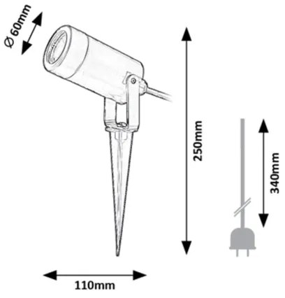 Corp de iluminat de exterior KROBIA 1xGU10/4W/230V IP65 Rabalux 7814