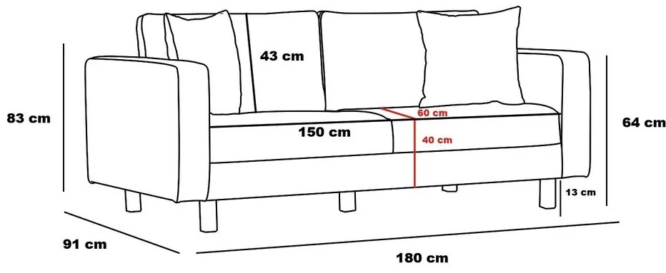 Canapea 2 locuri, Balcab Home, 825BLC2791, Lemn de fag, Crem / Aur