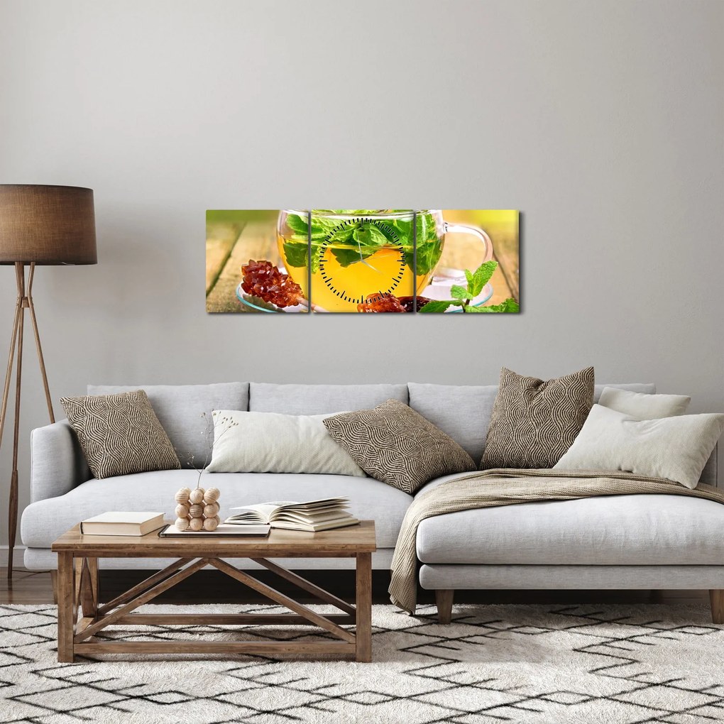 Tablou - Ceai (cu ceas) (90x30 cm)