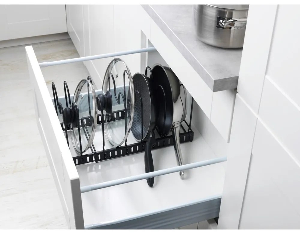 Suport veselă bucătărie Wenko Basic, negru