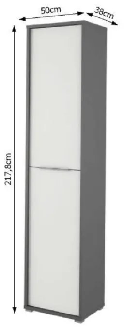 Dulap Birou RIOMA NEW TYP 06 Grafit/Alb