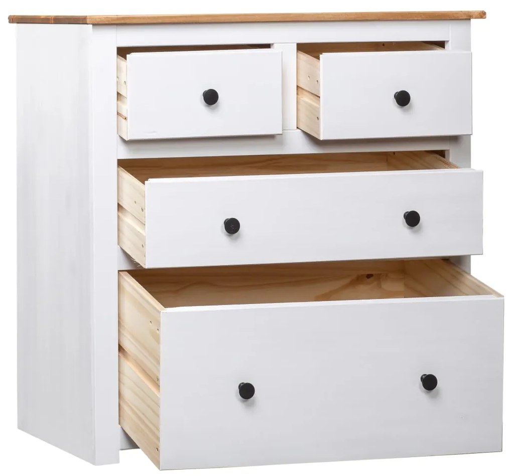282657 vidaXL Servantă, alb, 80 x 40 x 83 cm, lemn de pin, gama Panama