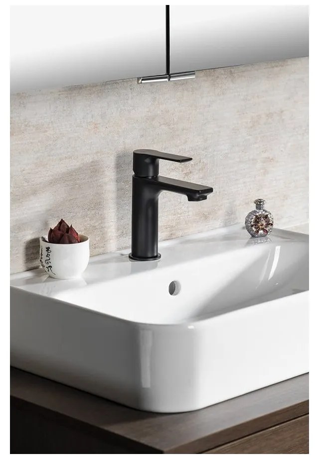 Baterie negru-mat pentru chiuvetă înaltă Pax – Sapho