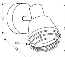 Aplică de perete neagră din metal Neria – Candellux Lighting