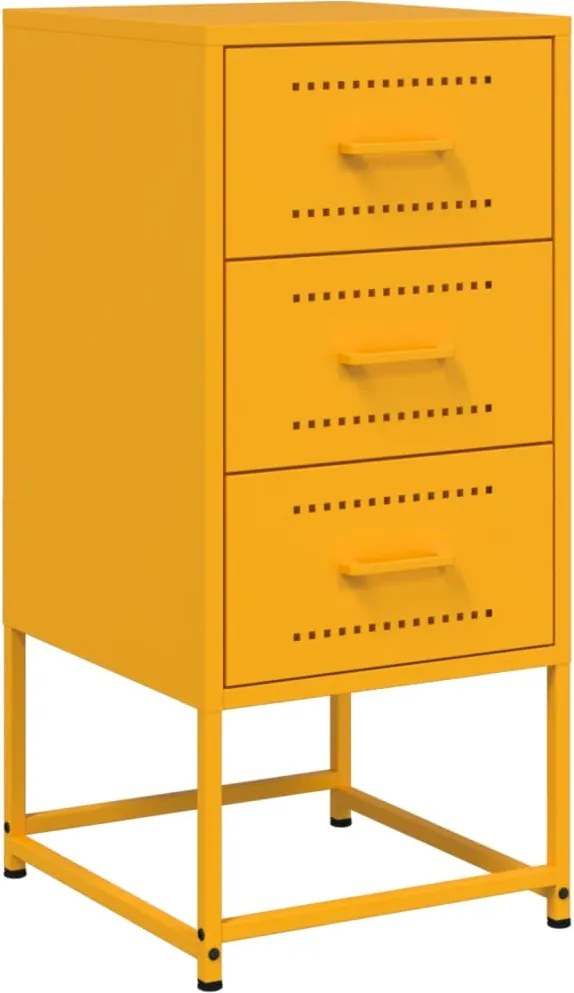 vidaXL Noptieră, galben muștar, 36x39x78 cm, oțel