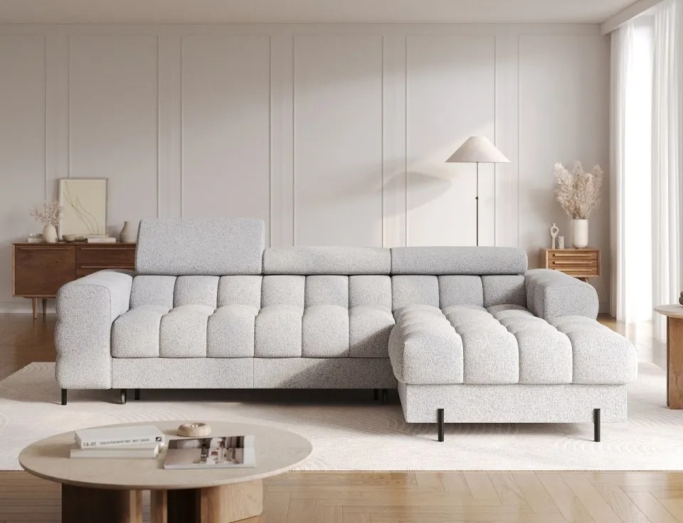 Coltar extensibil cu spatiu pentru depozitare, 285x181x93 cm, Felro R, Eltap (Culoare: Gri / Pellerito 20)