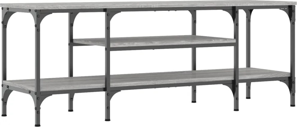 vidaXL Comodă TV, sonoma gri, 121x35x45 cm, lemn prelucrat & fier