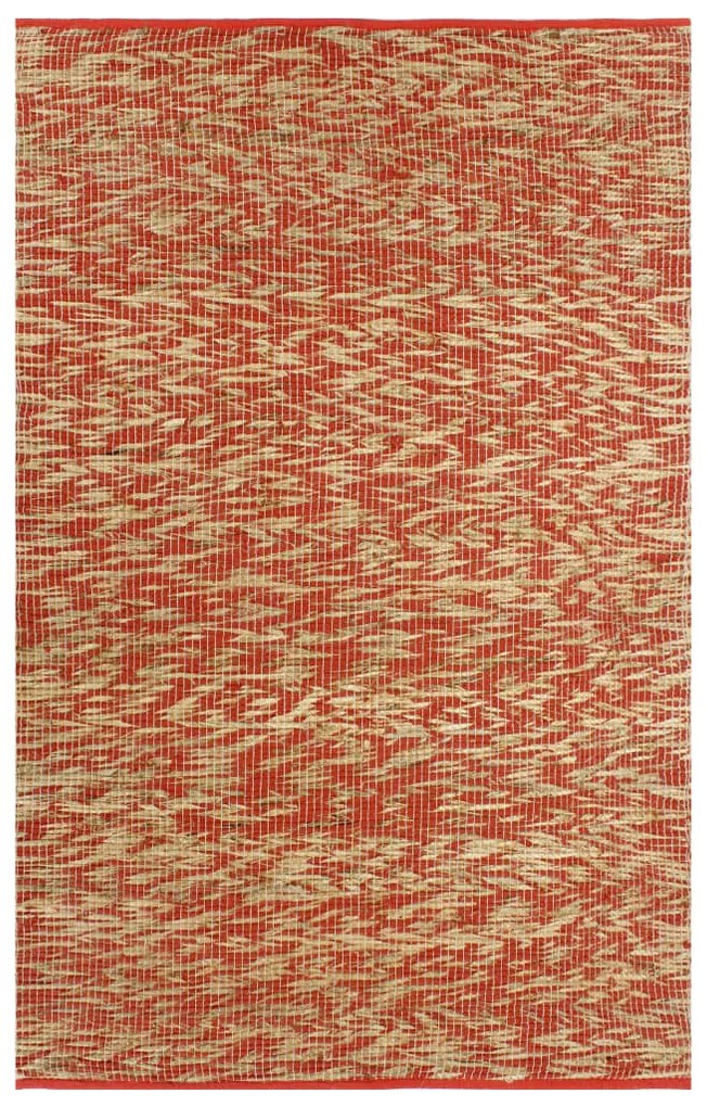 vidaXL Covor manual, roșu și natural, 120 x 180 cm, iută