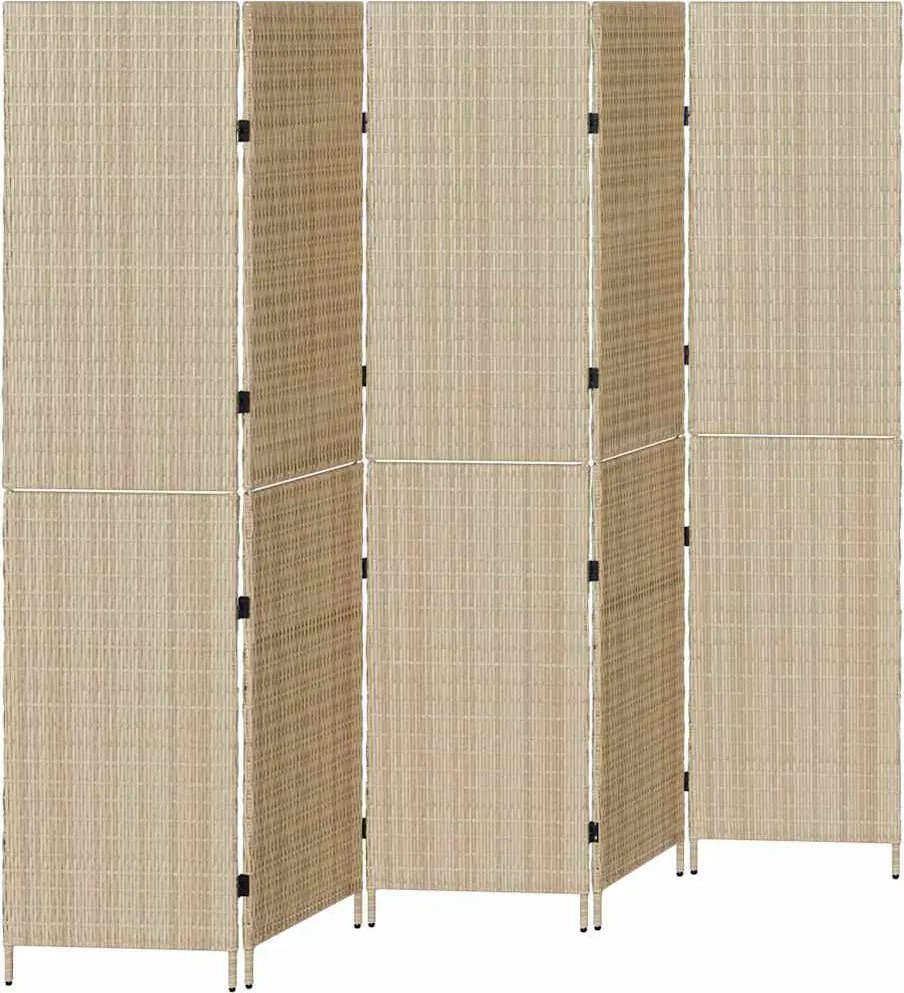 vidaXL Separator de cameră Manual Bej 242 x 180 cm poliratan