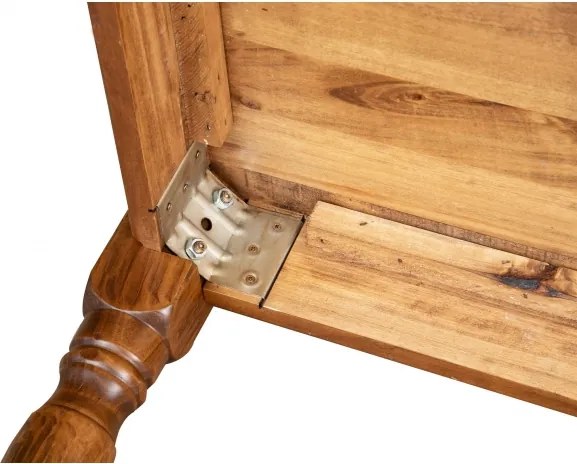 Masa fixa, L90 90 H78 cm, culoare nuc antichizat, Lemn Masiv