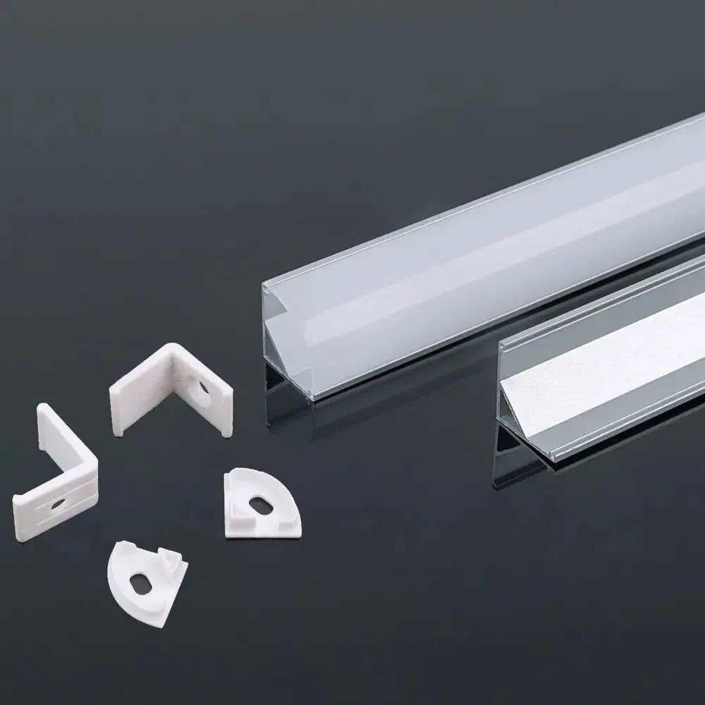 Profil Banda LED de Colt, Aplicat (PT), Aluminiu + Alb Mat, 2m