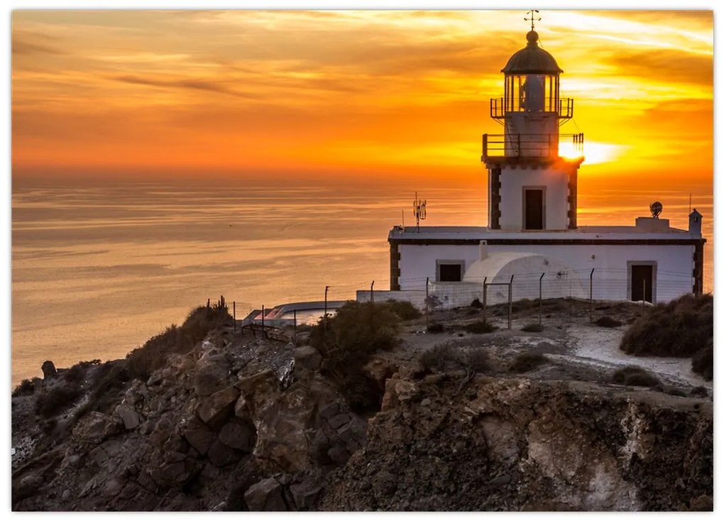 Tablou cu far în apus de soare (70x50 cm)