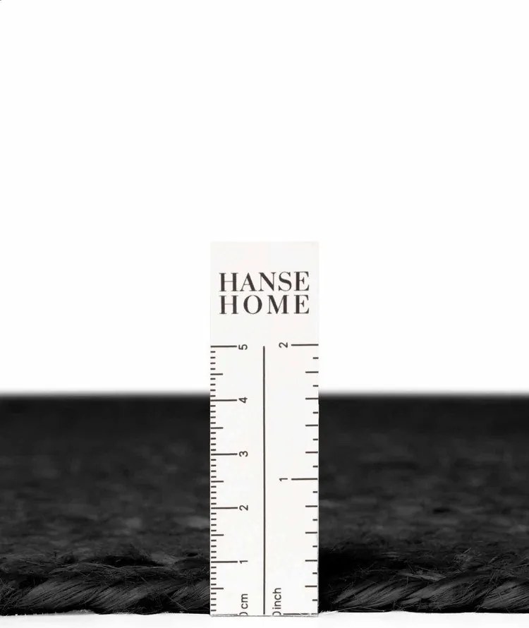 Covor negru reversibil/țesut manual din iută 160x230 cm Braided – Hanse Home