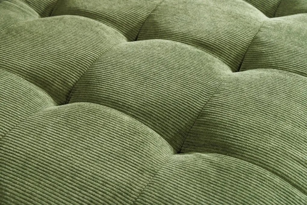 Coltar modern, Catifea raiata, Verde, STOCKHOLM 220cm