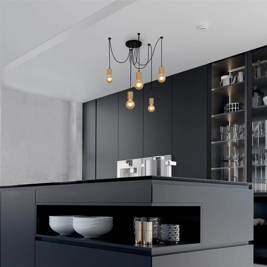 Lustra cu 5 pendule design minimalist Spinny