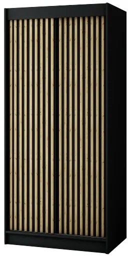 Dulap de haine 100 cm Ladonna 1 (negru mat). 1045680