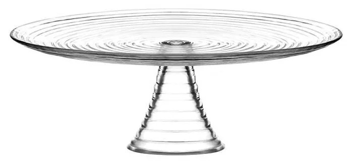 PLATOU SERVIRE, ROTUND, CU PICIOR, TRANSPARENT, STICLA