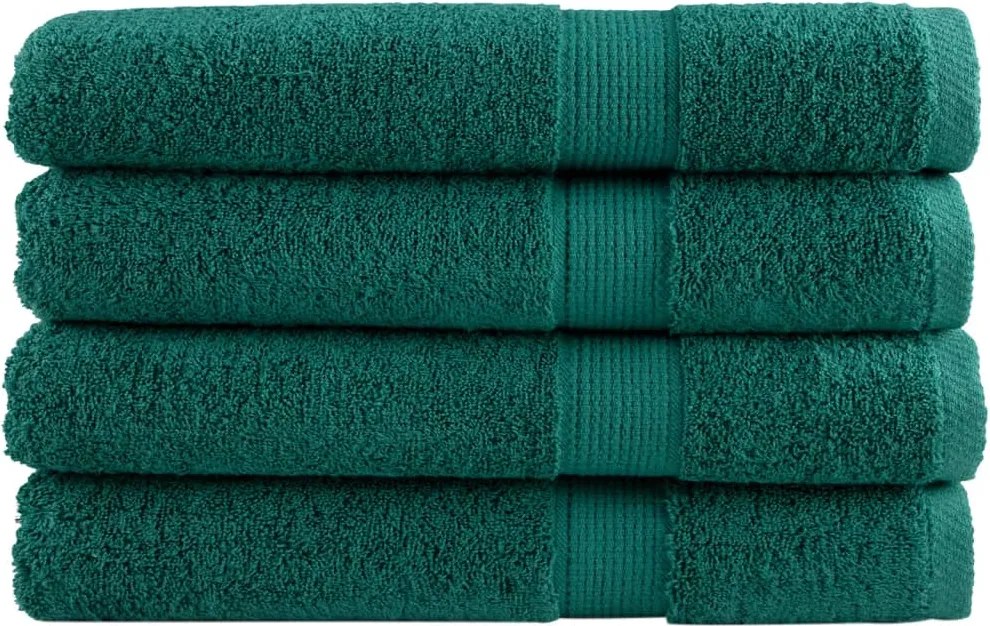 vidaXL Prosoape premium SOLUND 4 buc. verde 100x200 cm 600 gsm