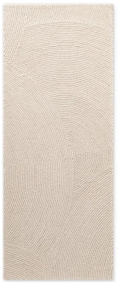 Covor tip traversă în culoare naturală deschisă, țesut manual, din lână 80x300 cm Eleni Natural White – Hanse Home