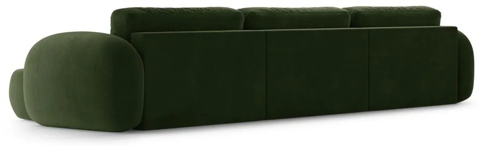 Colțar verde extensibil/cu spațiu de depozitare cu tapițerie din catifea (în formă de "U") Tonale – Cosmopolitan Design