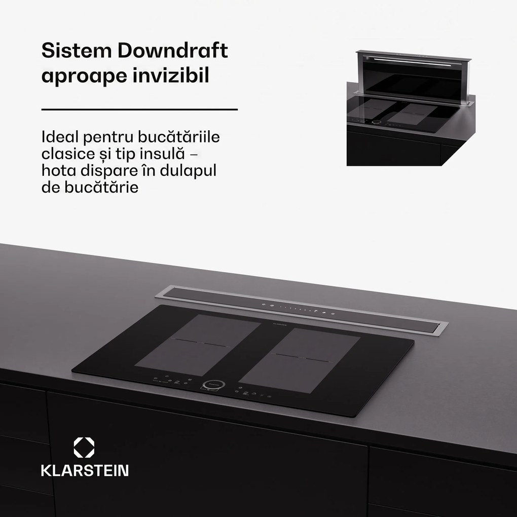 Klarstein Royal Flush Eco 75, hota, 75 cm, 714 m³/h, EEK A++, inclusiv filtre cu carbon activat