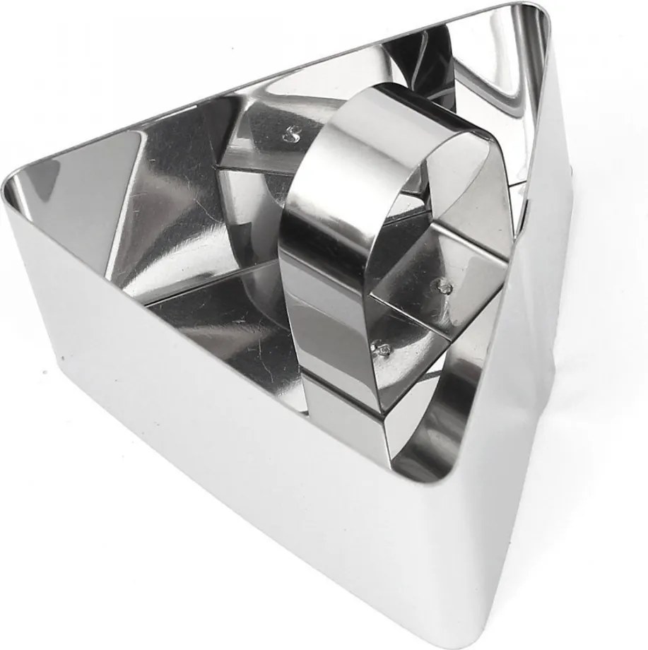 Forma ornare Ghidini Daily, inox, triunghi, cu pasator, 7,5x5,5 cm