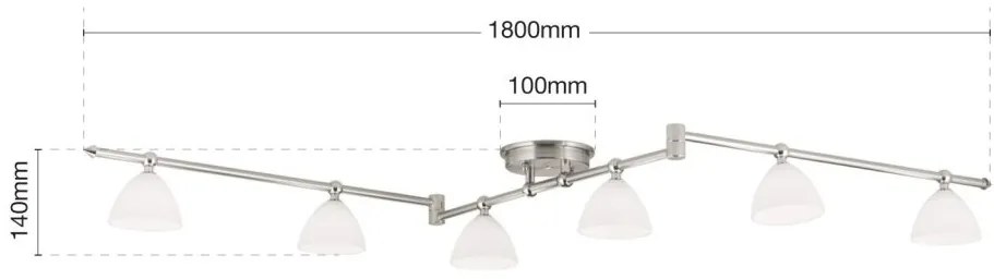 Plafoniera design modern OPALDESIGN 6L, satin
