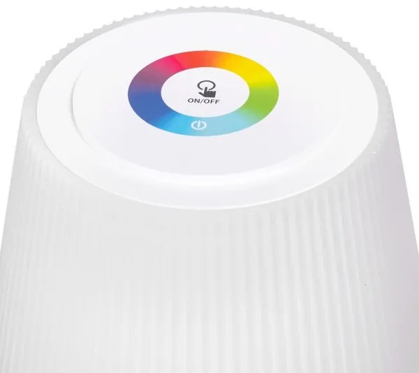 Lampă LED RGBW reîncărcabilă dimabilă de exterior Aigostar 4W/5V 3600mAh alb IP54