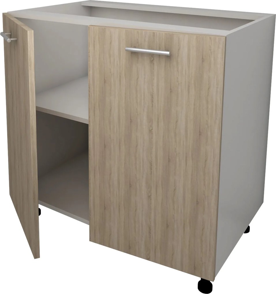Corp Baza Lecce, 2 Usi, Stejar Sonoma/Alb, 80 x 50 x 80 cm