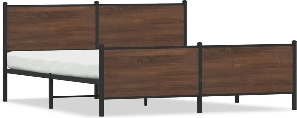 vidaXL Cadru pat metalic fără saltea, stejar maro, 180x200 cm