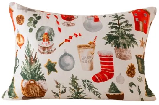 Husa pentru perna din microfibra FESTIVE MAGIC 70x90 cm, alb