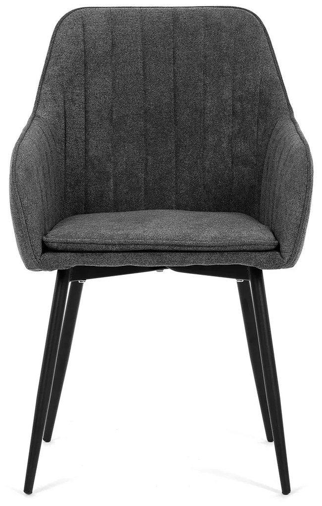 Set de scaune de masă 2 buc, gri, 55 x 84 x 57 cm