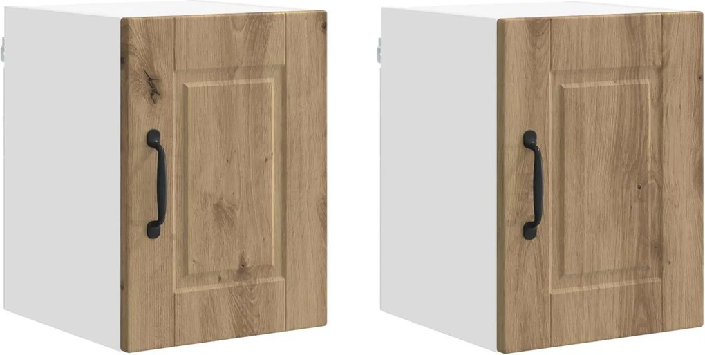 vidaXL Dulap de bucătărie 2 pcs Stejar Artizanal 30 x 31 x 40 cm