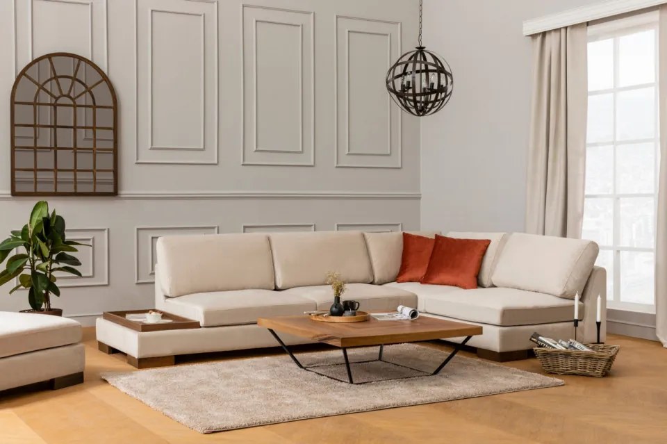 Coltar Tulip Corner Right Without Pouf, Bej