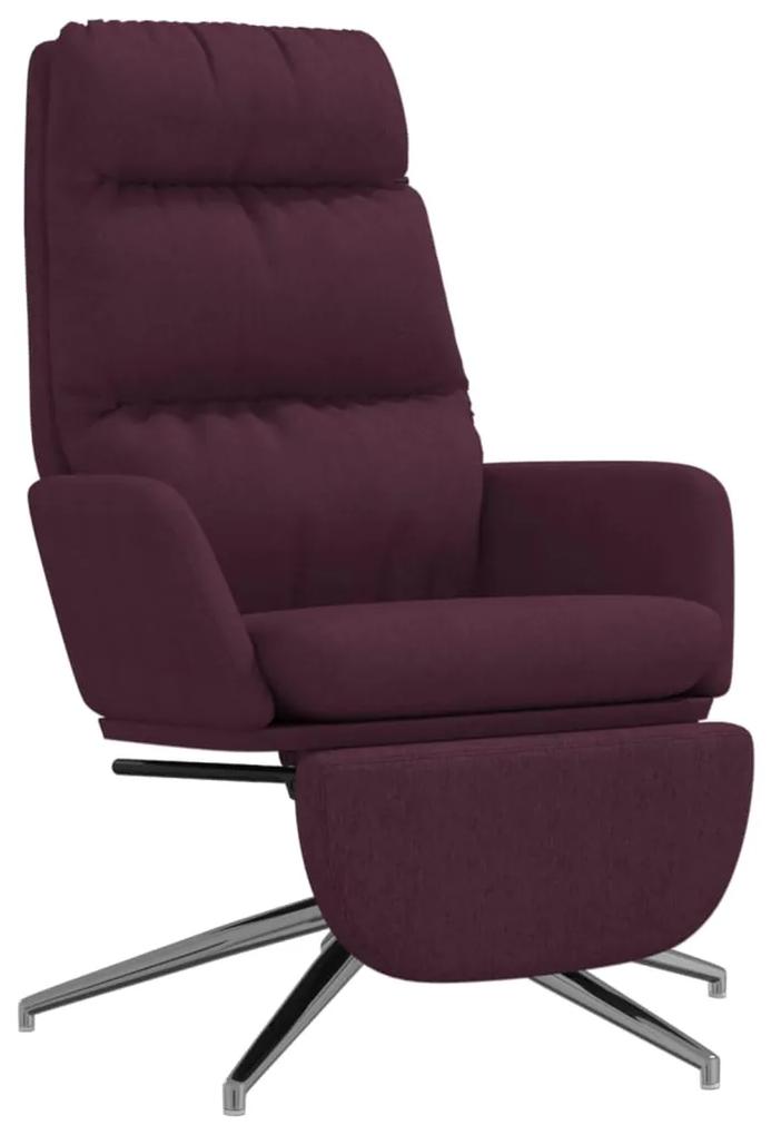 Scaun de relaxare cu suport picioare, violet, material textil Violet