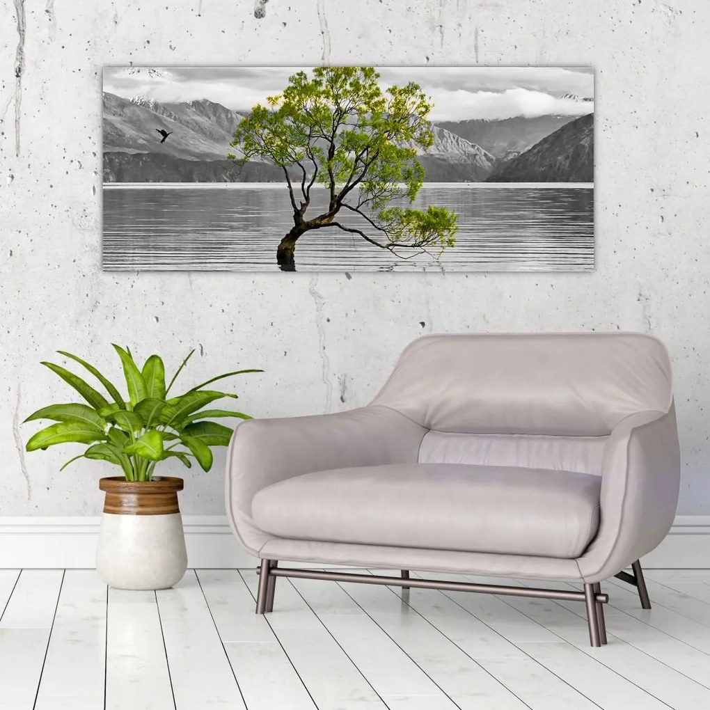 Tablou copacului în mijlocul lacului (120x50 cm)