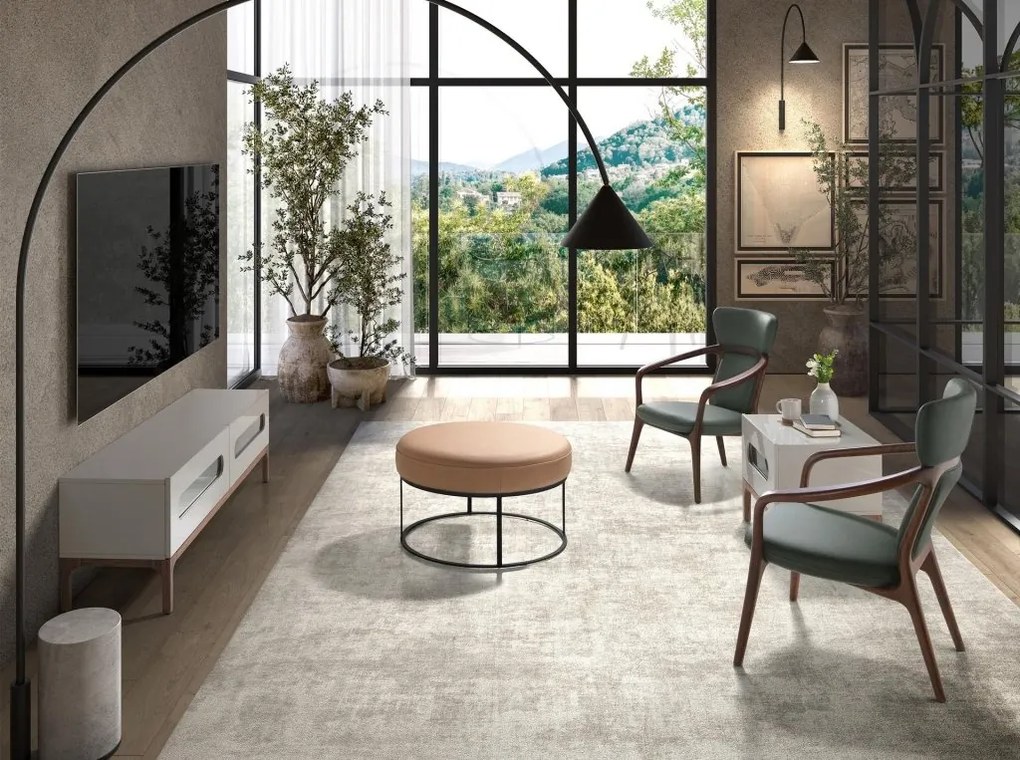 Scaun cu brate LUX design italian, Piele Sintetica Verde Inchis