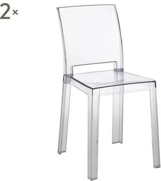 Set de 2 scaune Mia plastic, transparent, 46 x 82 x 44 cm