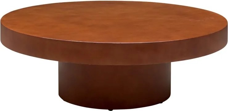 Măsuță de cafea rotundă din metal, roșu, cu blat gros și bază cilindrică, 41 x 120 cm, „Grenade”