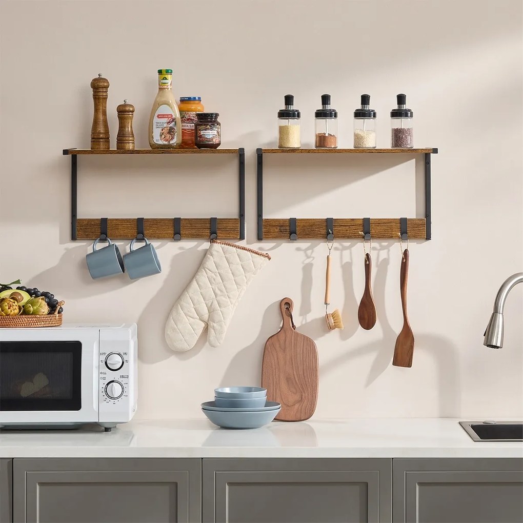 Set de rafturi de perete E1083 OLW, lemn vechi, 2buc.