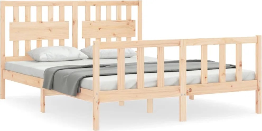 vidaXL Cadru de pat fără saltea, 160x200 cm, lemn masiv pin