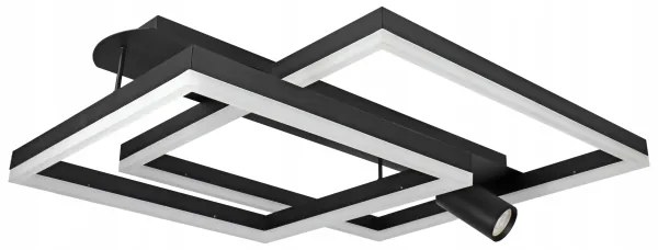 Plafonieră LED 38W/230V + 1x GU10/30W, neagră