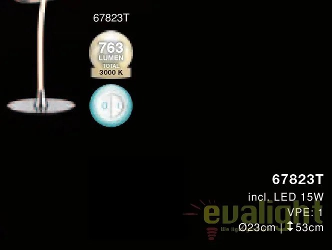Veioza moderna cu iluminat LED Wave 67823T GL