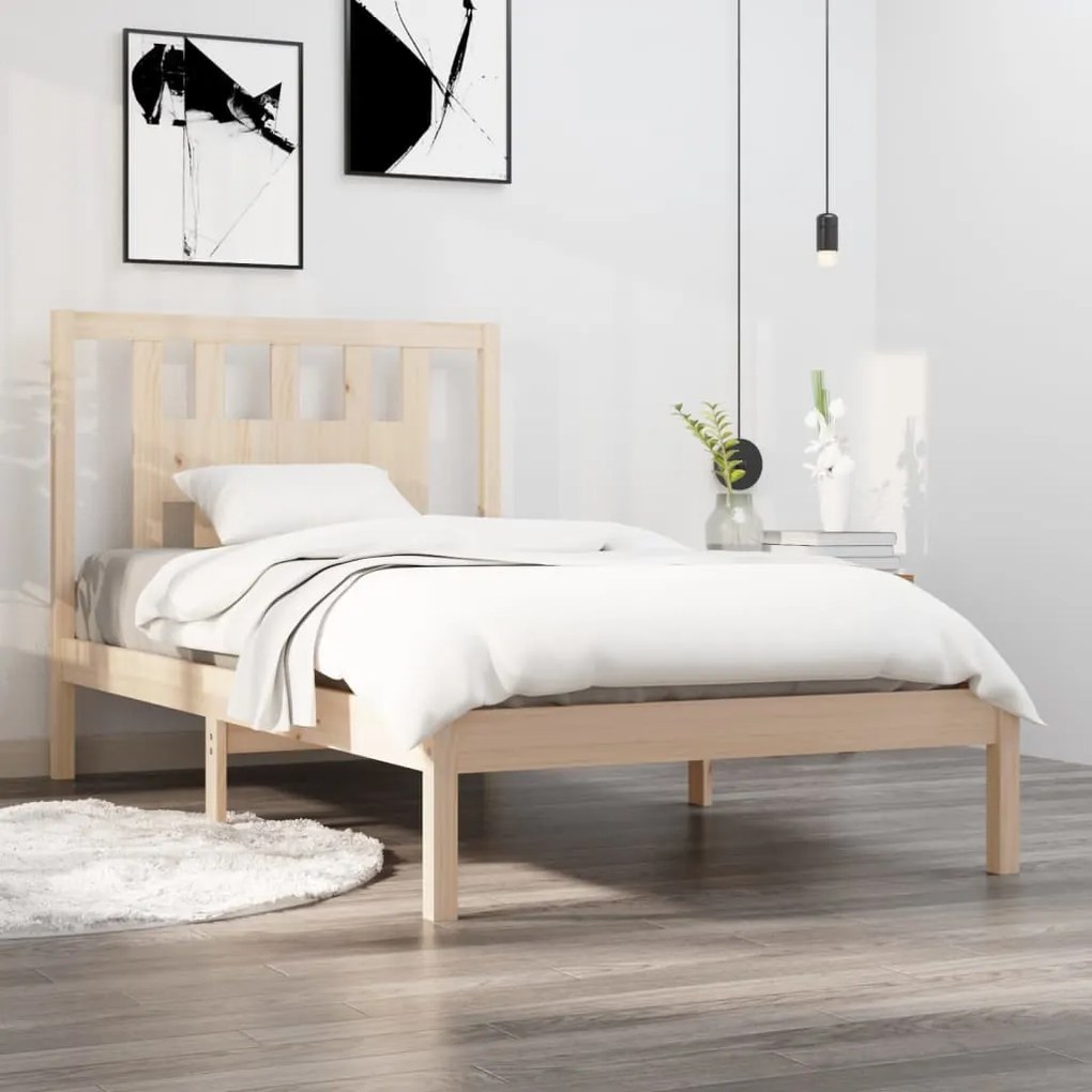 vidaXL Cadru de pat, 90x200 cm, lemn masiv de pin