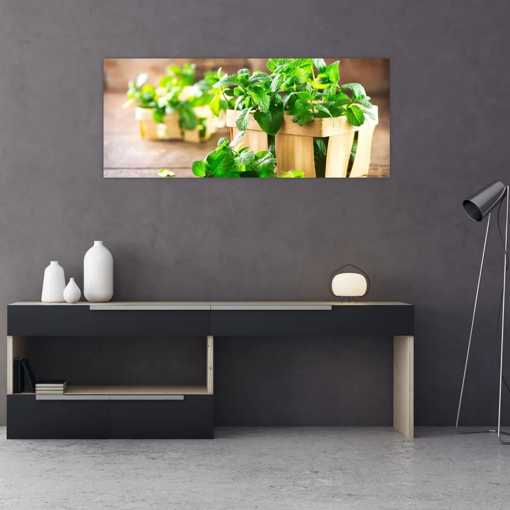 Tablou cu menta proaspătă (120x50 cm)