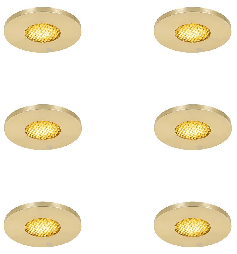 Set de 6 spoturi încastrate moderne pentru baie, aurii, IP54 - Shed Honey