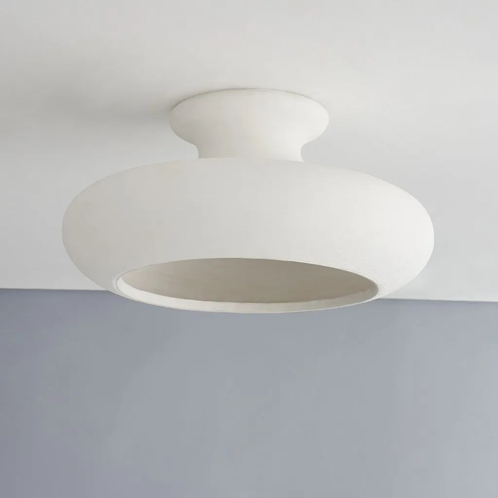 Plafoniera realizata manual din ceramica alba Annie
